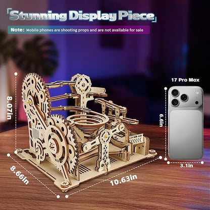 Upgraded Motorized 3D Wooden Puzzles for Adults Marble Run Set, 236-Piece Mechanical Model Kit, STEM Building Project & Unique Gift for Men, Women, Teens, Christmas Birthday Gift
