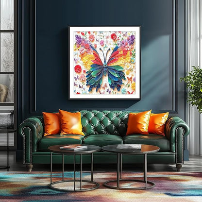 500 Piece Puzzle for Adult, Colorful Butterfly Paper Art Flower Butterfly Jigsaw Puzzles Challenging for Family Fun Party Game Gifts Decoration (20 x 20 Inch)