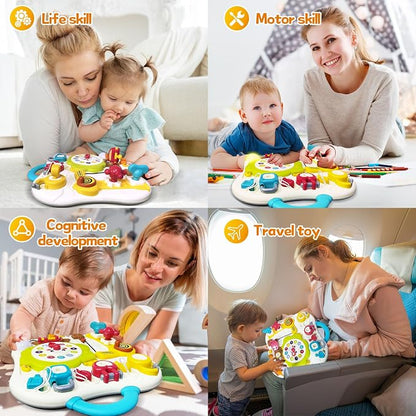 Montessori Busy Board Sensory Toys for Toddlers 1-3, Activity Music & LED Light Up Montessori Toys for 2+ Year Old, Travel Toys for 2 Year Old Boys & Girls, 2025