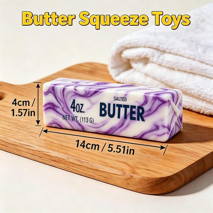 Butter Squeeze Toy 2PCS, Slow Rising Dumpling Squishy Butter Sensory Stress Relief Squishies Soft & Stretchy Fidget Toys for Anxiety Relief Party Favors (Rainbow D)