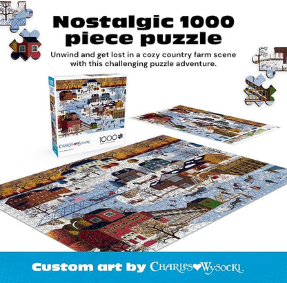 Buffalo Games - Charles Wysocki Festive Winter Scene 1000 Piece Jigsaw Puzzle for Adults and Families