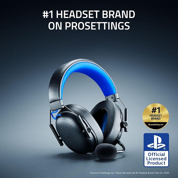 Razer BlackShark V3 X HyperSpeed Wireless PS5 Gaming Headset, Black | 50mm Drivers, Cardioid Mic, 2.4 GHz, Bluetooth, Works with PC, Mac, Nintendo Switch, Smartphone, 70 Hr Battery