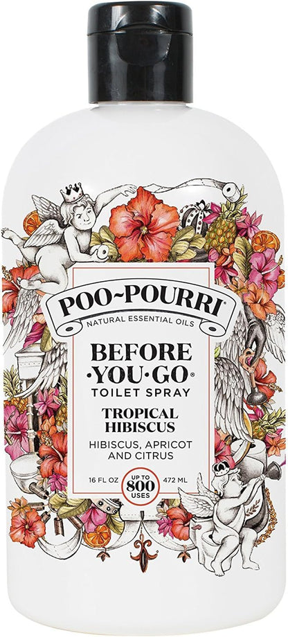 Poo-Pourri Before-You-Go Toilet Spray 16-Ounce Refill Bottle, Tropical Hibiscus