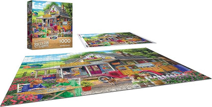 RoseArt - Chris Bigelow Country - General Goods 1000 Piece Jigsaw Puzzle - Vintage Country Store Scene – Adult Puzzle – Finished Size 26.625 x 19.25, Made in USA