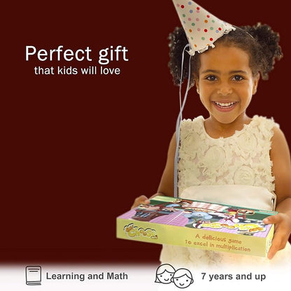 Multiplication and Division Game - Fun Math Board Game, Easy Start STEM Toy, Educational Gift for Kids (Girls & Boys), Homeschoolers, Grade 1 and Up (Say Cheese Cafe)