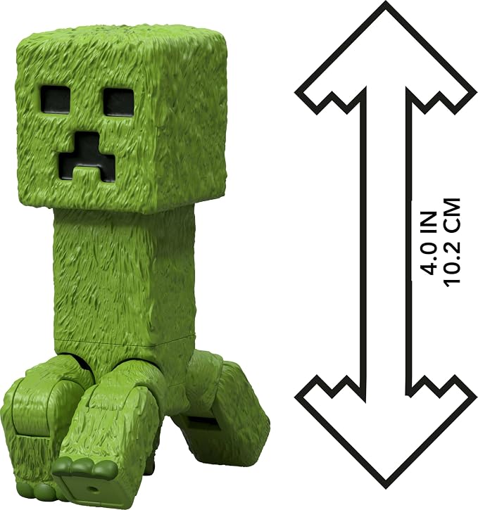 Mattel Minecraft Action Figure & Accessories Set, 4-inch Creeper Posable Character Collectible Inspired by A Minecraft Movie