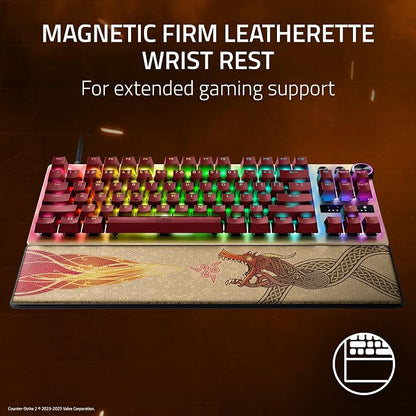 Razer Huntsman V3 Pro TKL Esports Gaming Keyboard, Counter Strike 2 Edition | Analog Optical Switches Gen 2, Razer Snap Tap, Rapid Trigger, Adjustable Actuation, Media Keys & Dial, PBT Keycaps