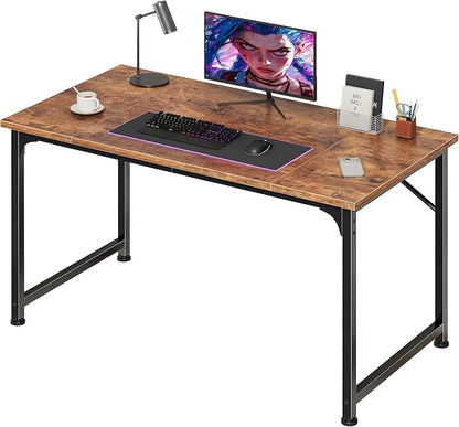 PRAISUN 40 Inch Computer Desk, Home Office Desk with Spacious Desktop, Rustic Brown