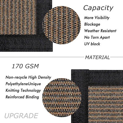 UPGRADE Privacy Fence Screen 4'x22' Brown Outdoor 90% Visibility Blockage 170 GSM Mesh Shade Cover Panels for Backyard,Balcony,Home Decoration with Zip Ties,Customized Avaliable