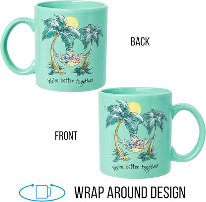 Silver Buffalo Disney Lilo and Stitch Better Together, Ceramic Mug, 20oz | Angel, We're, 0.59 Liters