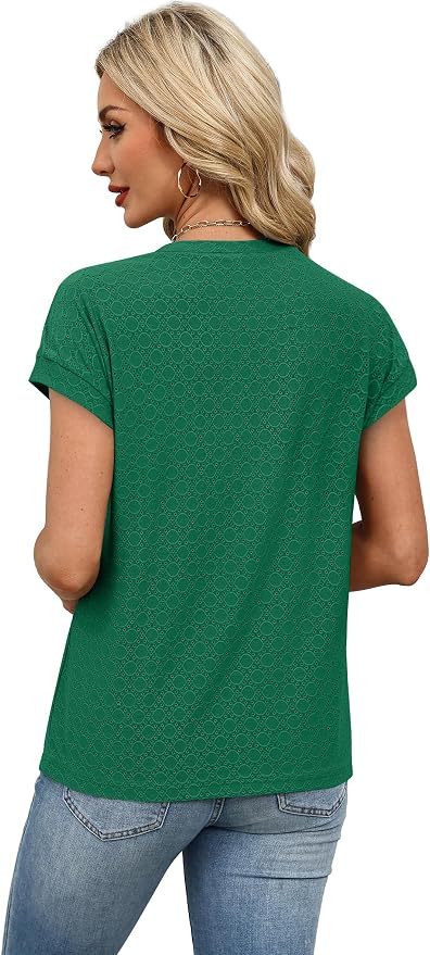 Alaroo Womens Summer Tops Short Sleeve Shirts Crew Neck Tshirt Cute Trendy Tunic Blouses (S-3XL)