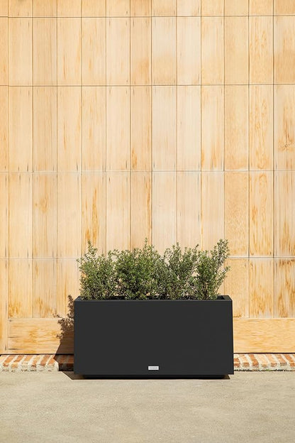 Veradek Block Series Long Box Planter - Large Rectangular Planter for Indoor or Outdoor Patio/Porch | Durable All-Weather Use with Drainage Holes | Modern Décor for Tall Plants, Flowers or Shrubs