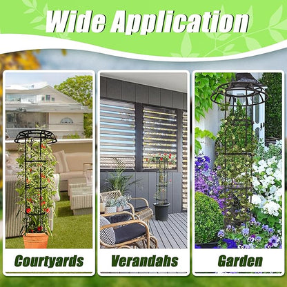 Garden Trellis for Climbing Plants Outdoor, 65 Inch Mushroom Top Trellis for Climbing Plants, Plant Trellis Support for Potted Plants Climbing Vine Rose Clematis Vegetable Trellis, 1 Pack