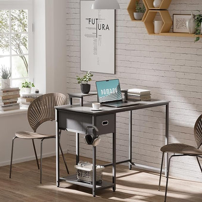 Pamray 39 Inch Small Computer Desk with Monitor Stand and Drawer for Gaming | Small Gaming Desk, for Bedroom Small Spaces, Home Office, Dorm and Apartment, for Writing, Study and Working