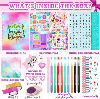 Nsrzua DIY Journal Kit for Girls,Toys for Ages 8-14 and Birthday Gifts for Girls.
