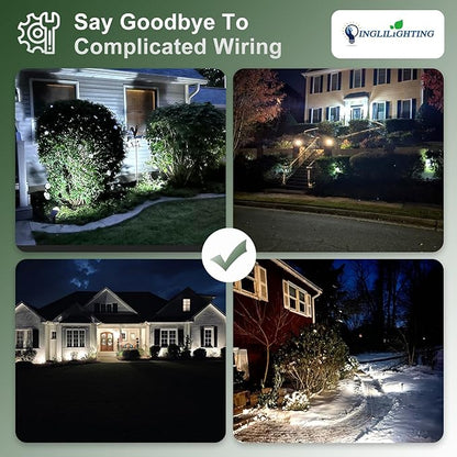 DINGLILIGHTING Solar Lights Outdoor Waterproof: IP65 Led Spot Light Decorations for Garden - 3 Lighting Modes Solar Powered for Yard - Dust to Dawn Uplighting Landscape Pathway Drive Patios 6PC White