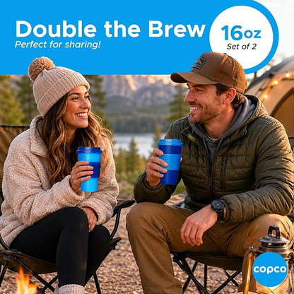 Copco Acadia Travel Mug, 16 Oz - Navy & Blue, Set of 2