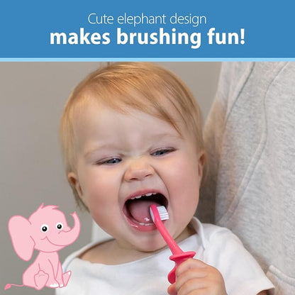 Dr. Brown's Infant-to-Toddler Toothbrush, Elephant, Pink, 0-3 Years