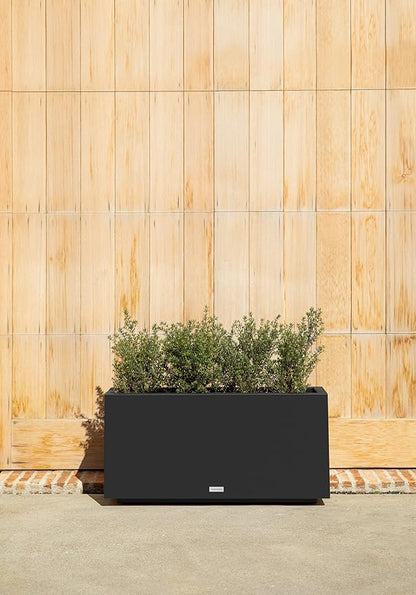 Veradek Block Series Long Box Planter - Large Rectangular Planter for Indoor or Outdoor Patio/Porch | Durable All-Weather Use with Drainage Holes | Modern Décor for Tall Plants, Flowers or Shrubs