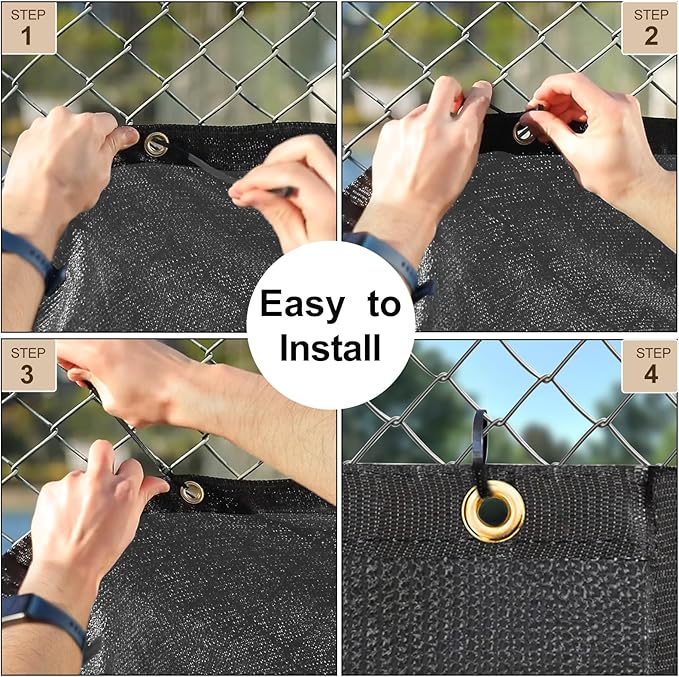 UPGRADE Privacy Fence Screen 5'x22' Dark Grey Outdoor 90% Visibility Blockage 170 GSM Mesh Shade Cover Panels for Backyard,Balcony,Home Decoration with Zip Ties,Customized Avaliable