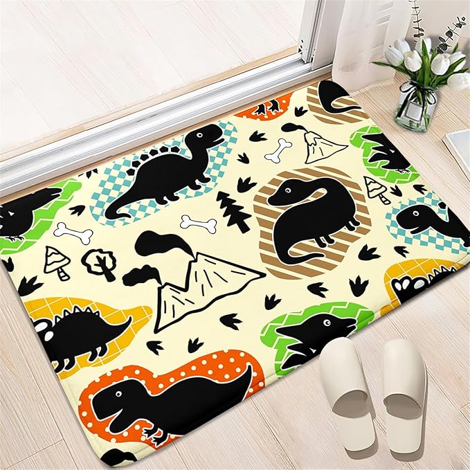 Dinosaur Rugs for Boys Bedroom - Kids Bedroom Rug Dinosaur Pattern Area Rug Kids Play Rugs for Boys Dinosaur Bedroom Decor for Boys Colorful Dinosaur Print Area Rug Kids Rugs for Bedroom,2'×3'