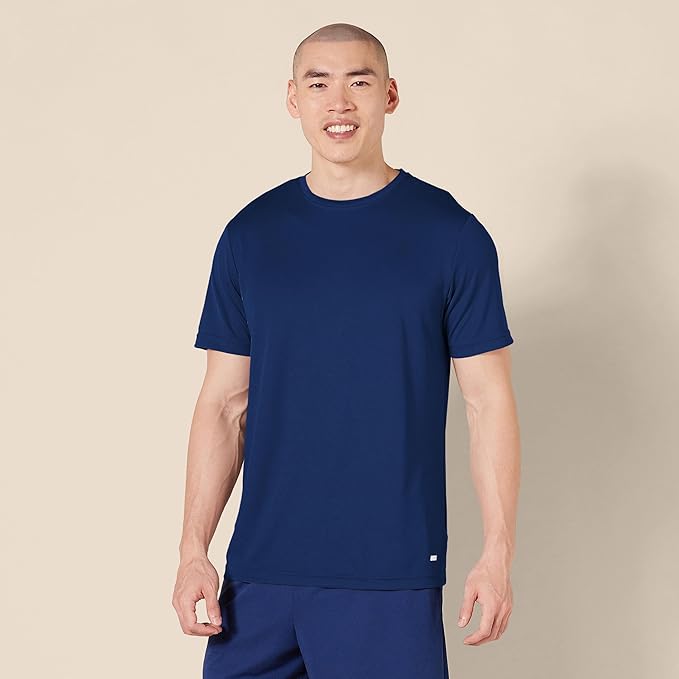 Amazon Essentials Men's Moisture Wicking Breathable Active Performance Tech Gym T-Shirts, Pack of 2