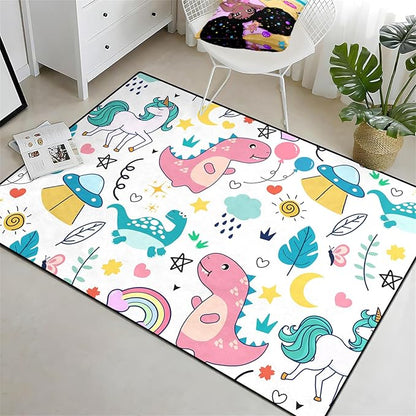 Dinosaur Rugs for Boys Bedroom - Dinosaur Room Decor for Boys Kids Area Rug Dinosaur Rug Boys Rugs for Bedroom Dinosaur Carpet Rugs Kids Play Rugs Cute Cartoon Dinosaur Decor,5'×7'