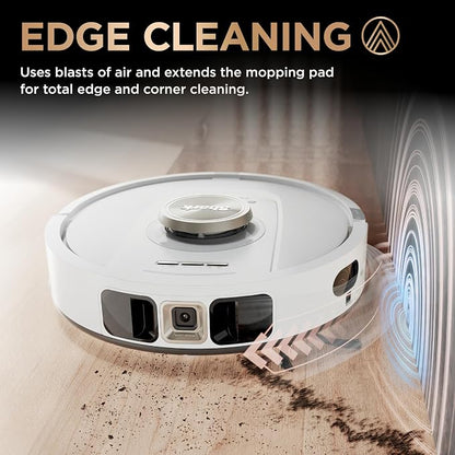 Shark PowerDetect NeverTouch Pro Robot Vacuum & Mop, White, AV2810ZEWH | 5 PowerDetect Technologies, NeverStuck, NeverTouch Pro Base (Self-Empty, Self-Refill, Pad Wash/Dry), 360° LiDAR + 3D Sensor