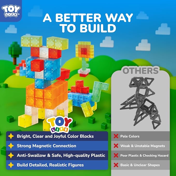TOY Life 36PCS Magnetic Blocks for Kids Ages 4-8, Magnetic Building Blocks for Toddlers 3-5, Magnet Toys for Toddler, Kids Building Blocks, Toddler Building Toys