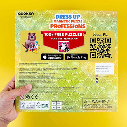 Quokka Magnetic Dress-Up Dolls for Girls Boys with 35 Magnetic Pieces - Creative Magnetic Play Set for Home or Travel - Perfect Magnetic Paper Dolls for Ages 3+, Boost Storytelling with Professions