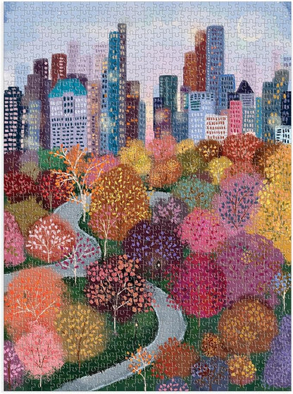 Galison Parkside View 1000 Piece Puzzle in a Square Box from Galison - 1000 Piece Puzzle for Adults, Beautiful Illustrations from Joy Laforme, Thick and Sturdy Pieces, Idea
