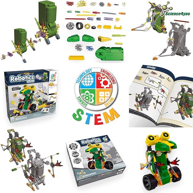 Science4you Robotics Rexbot - Robot Building Toy for Kids Age 8-14, Kit with 106 Pieces to Build Your Own Robot and Make it Move, Science Kit and STEM Toy for Kids 8+ Years Old
