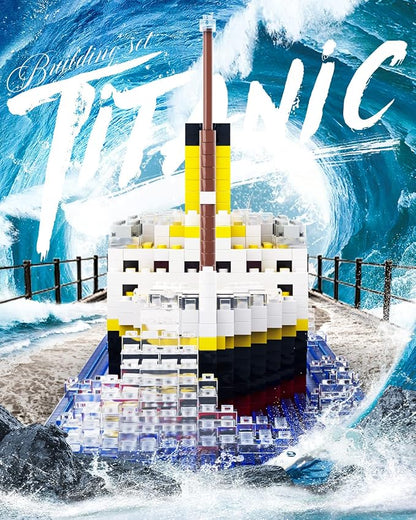 dOvOb Micro Mini Blocks Titanic Model Building Set with 2 Figure, 1872 Piece Mini Bricks Toy, Gift for Adults and Kids
