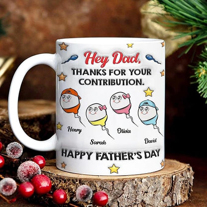 LOVELYPOD Custom Dad Mug with Kids Names, Fathers Day Mugs, Dad Gifts from Daughter Son, Fathers Day Presents, Personalized Coffee Cup, Custom Papa Gifts