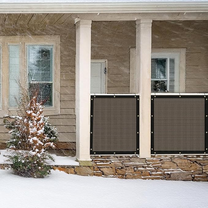 UPGRADE Privacy Fence Screen 6'x52' Brown Outdoor 90% Visibility Blockage 170 GSM Mesh Shade Cover Panels for Backyard,Balcony,Home Decoration with Zip Ties,Customized Avaliable
