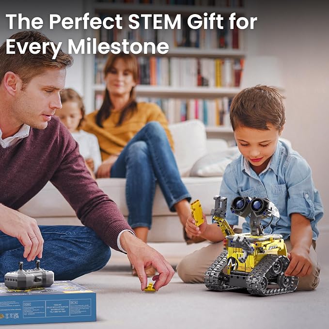 Sillbird STEM Robot Building Kit with Remote Control Gifts for Boys 8-13 | Coding Robotic Set, Educational Birthday Gifts, App-Controlled, Buildable 5in1 Models, Rechargeable Toys for Kids, 488 Pieces