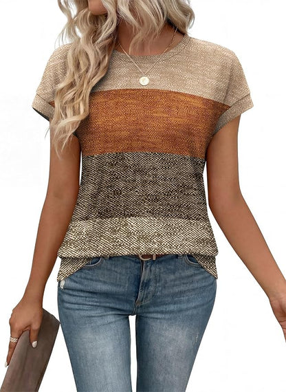 Alaroo Womens Summer Tops Short Sleeve Shirts Crew Neck Tshirt Cute Trendy Tunic Blouses (S-3XL)