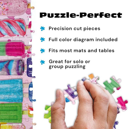 Buffalo Games - Frosty Treats - Lars Stewart - 300 Piece Large Jigsaw Puzzle for Adults - Playful Summer Ice Cream Art - Finished Size is 21.25 x 15.00, Oversized Pieces