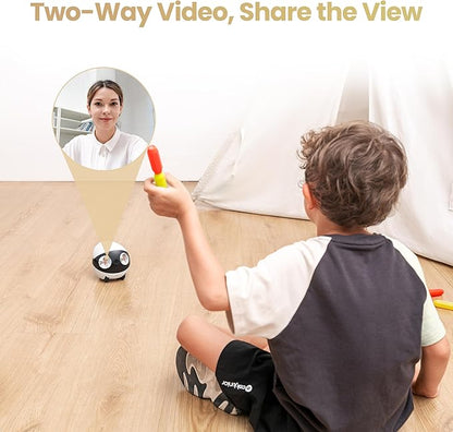 Enabot EBO Air 2S Mobile Robot Camera: 2.5K FamilyBot with Two-Way Video | Whole-Home Mobility, Custom Facial Image, Auto-Recharge, Night Vision, Long Distance Gift for Family/Pets