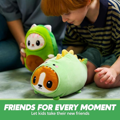 JOYIN Stuffed Animal, Kawaii Dinosaur Plush Toy, 11" Soft Plushie with Corgi Face, Cute Pillow for Kids and Adults, Birthday Surprise Gift for Boys and Girls