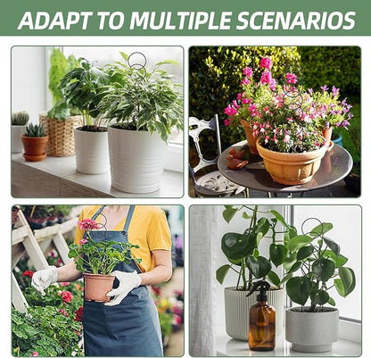 17.5 Inch Plant Trellis Indoor for Climbing Plants,Metal Trellis,Small Garden Trellis for Potted Plants,Plant Stakes for Indoor Plants Accessories Hoya,Flower,Plant Support,Plant Gifts(Circular-Metal)