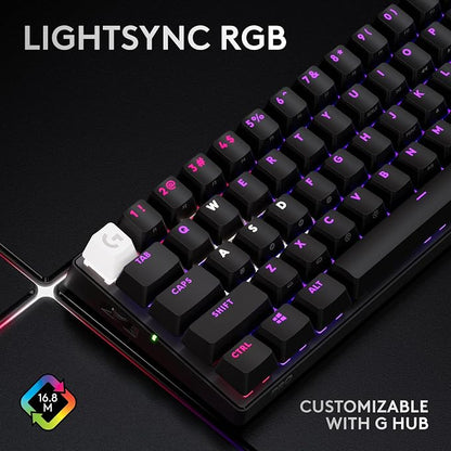 Logitech G PRO X 60% Wireless Gaming Keyboard (Linear Optical) - Black | Ultra Compact TKL 60%, Windows PC, LIGHTSYNC RGB, Dual-Shot PBT Keycaps, GX Optical Linear Switches