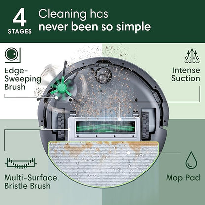 iRobot Roomba 105X Combo Robot Vacuum & Mop with AutoEmpty Dock, Self‑Emptying for Up to 75 Days, 70× Power‑Lifting Suction, Smart LiDAR Mapping, App & Voice Control, Ideal for Homes with Pets & Kids