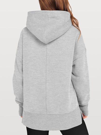 ANRABESS Womens Oversized Hoodies Long Sleeve Fleece Side Slit Hooded Sweatshirts Pullover 2026 Fall Outfits Y2K Clothes