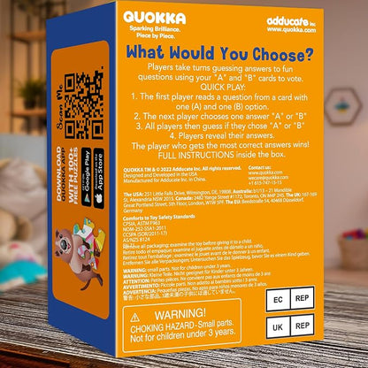 QUOKKA Board Games for Kids 8-12 – 4 Set Family Games for Kids and Adults – What Would You Choose – History, Geography, Kid, Family – Do We Rather – Fun Card Game for Families and Teens