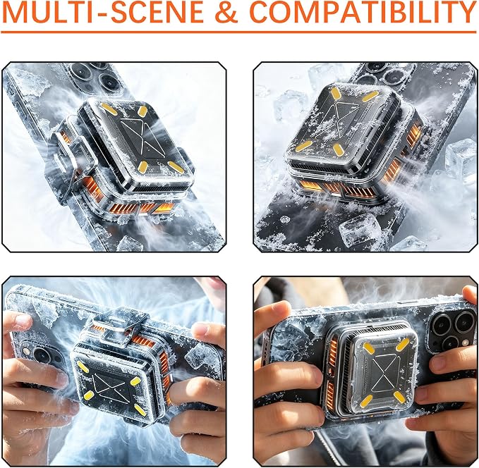 Wireless Magnetic Phone Cooler for Gaming & Streaming | Cordless Operation | Semiconductor Cooling | Digital Display | Quiet Fan | Travel & Outdoor Ready