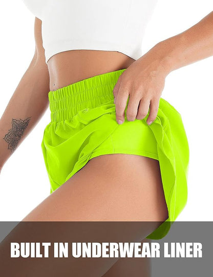 Blooming Jelly Women's Quick-Dry Running Shorts Workout Sport Layer Active Shorts with Pockets 1.75"