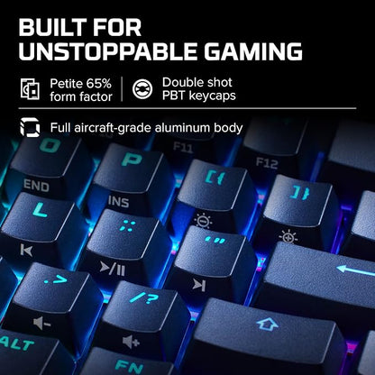HyperX Alloy Origins 65 - Mechanical Gaming Keyboard – Compact 65% Form Factor - Linear Red Switch - Double Shot PBT Keycaps - RGB LED Backlit - NGENUITY Software Compatible,Black