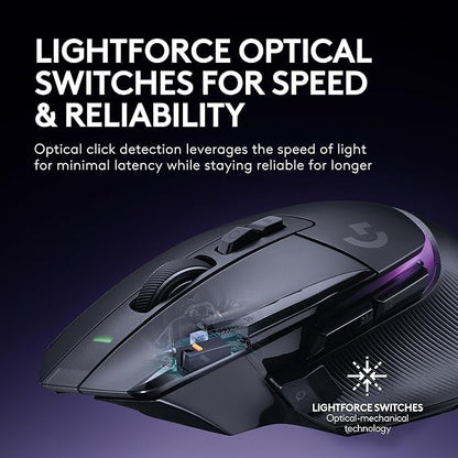 Logitech G502 X Plus Wireless RGB Gaming Mouse - Black | Optical Switches, RGB, 13 Buttons , Infinite Scroll Toggle, <130 hr Battery, USB-C, Wireless Charging Capable, for PC/MacOS