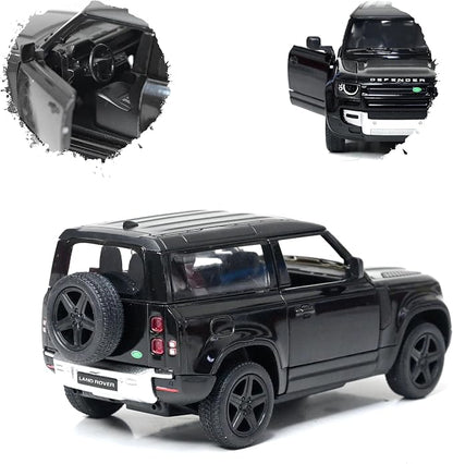 KiNSMART - Land Rover Defender 90 1:36 Scale 5" Die Cast Metal Model Toy SUV (Jet Black)